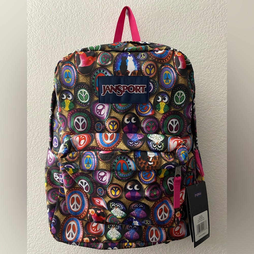 ☮️🎒 JanSport Backpack - Superbreak - Mltpaintedstone